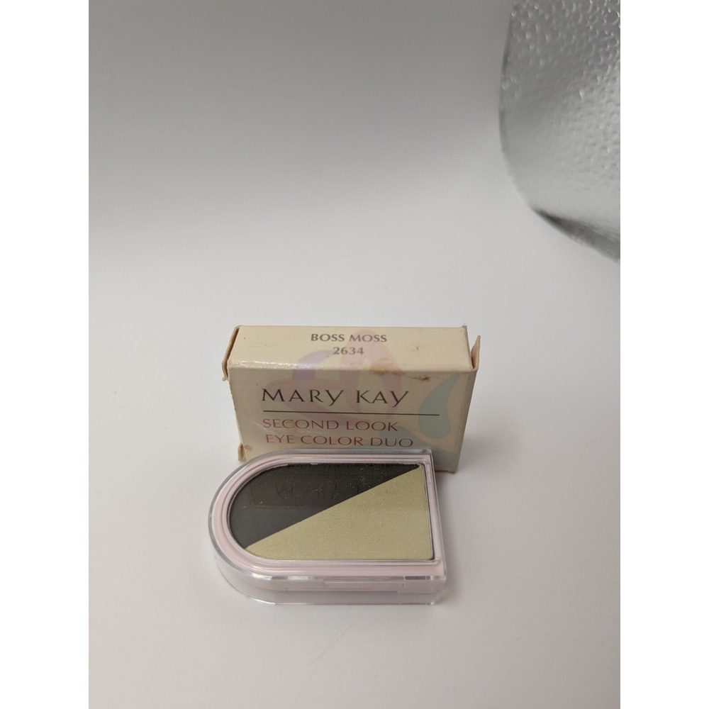 MARY KAY Second Look Eyeshadow Powder BOSS MOSS Duet 2634 0.07 oz In Box Vintage - Picture 8 of 8